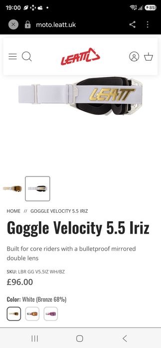 Окуляри для мотокроссу Goggle Velocity 5.5 Iriz