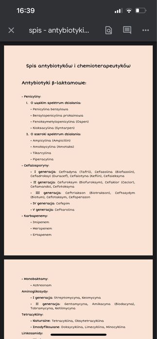 Farmakologia notatki - pielęgniarstwo, położnictwo