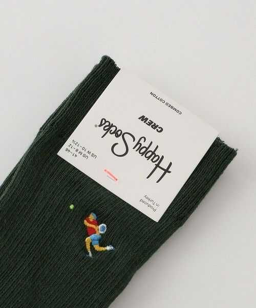 Nowe skarpety Happy Socks Tennis Crew EU 41-46 zielone z haftem tenis.