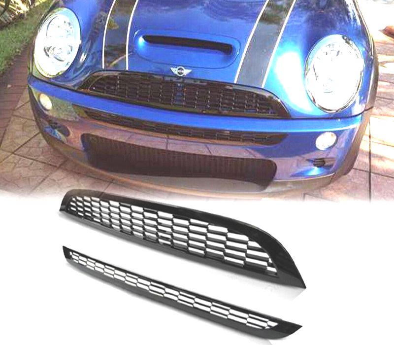GRELHA FRONTAL MINI COOPER 01-06 LOOK COOPER S PRETO BRILHANTE