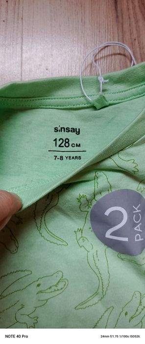 Bawełniane koszulki chłopięce z długim rękawem Sinsay 2pack 128 cm