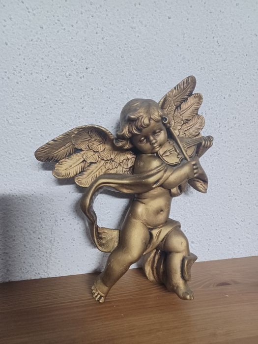 Estatuetas Quarteto de Músicos Anjos em resina + Anjo