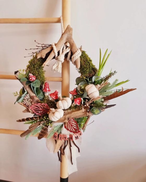 Wianek jesienny leśny handmade
