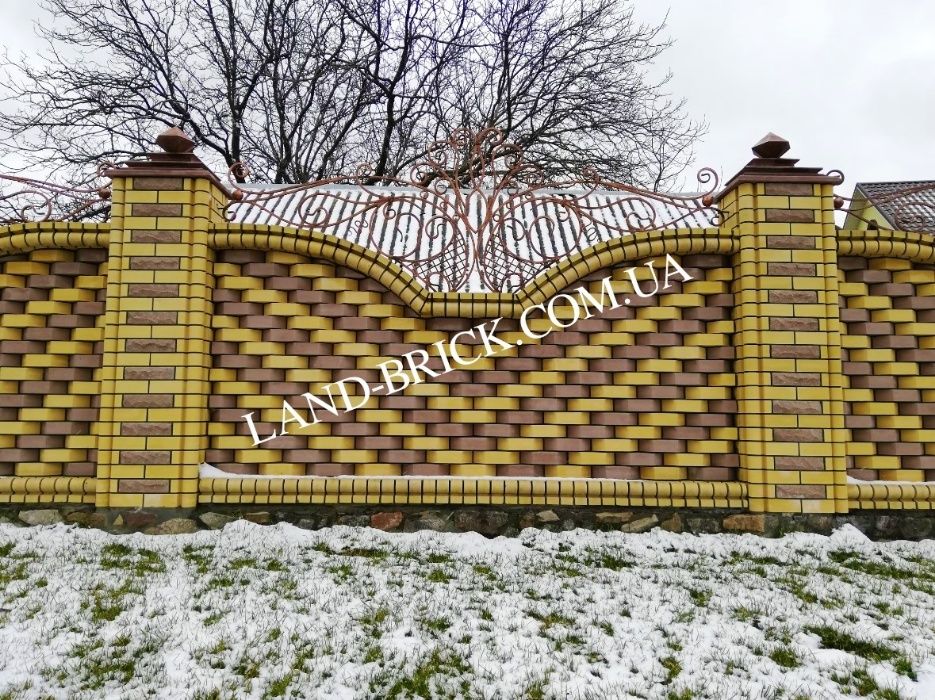 Облицовочный кирпич LAND BRICK рваный скала, для забора, ФАГОТ, ЦЕГЛА ...