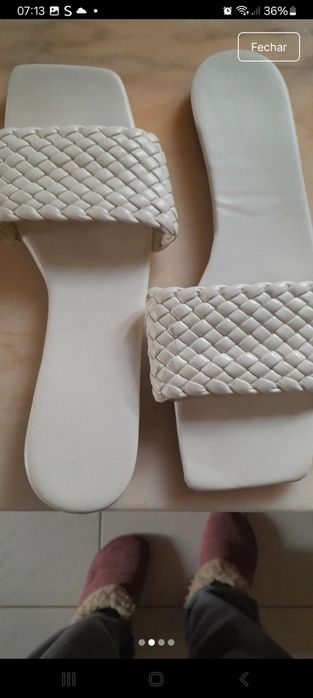 Sandalias flip/flop brancas 40