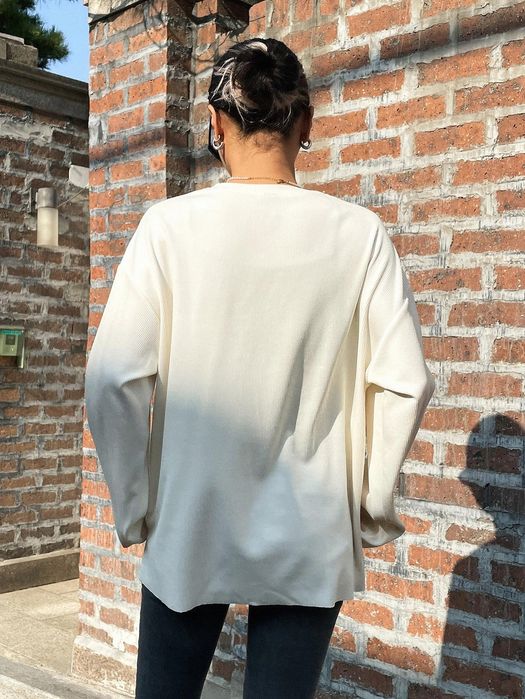 Bluzka Długa Prążkowana Oversize Casual Dazy S 36