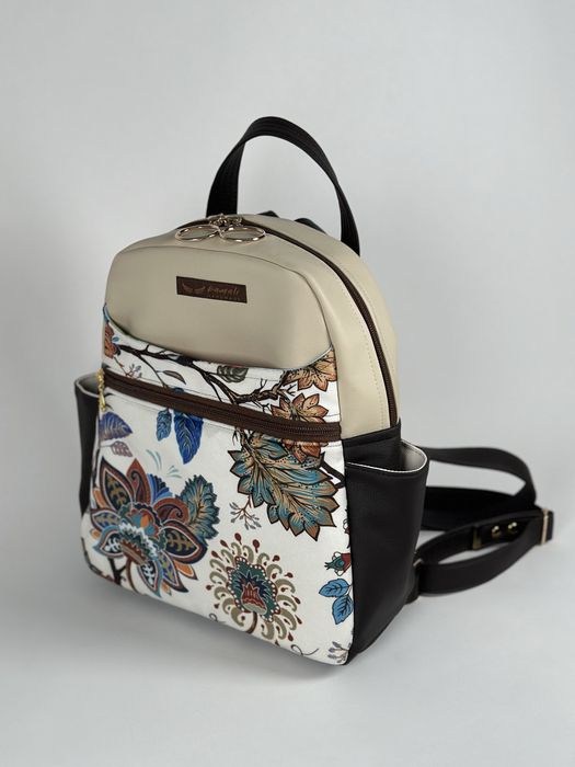 Plecak handmade welur i ekoskóra