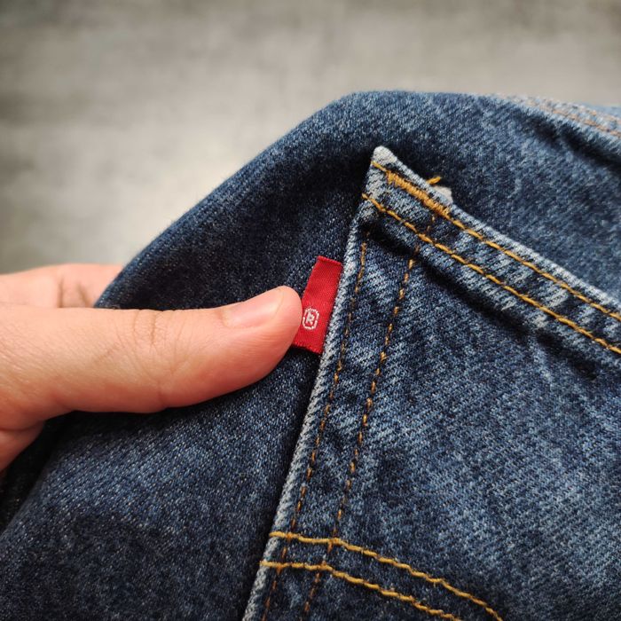 MĘSKIE Spodnie Jeansy Denim Classic PREMIUM Granat Levis 501 Proste Logo