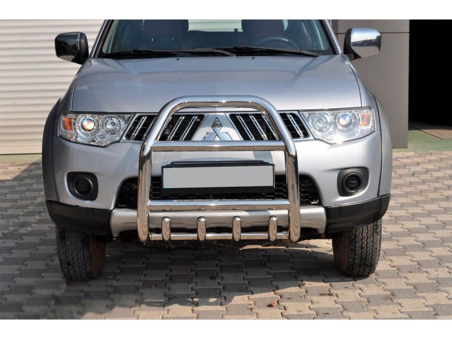 Mitsubishi Pajero Sport 2008-2015 рр. Передній захист QT007 (нерж.)