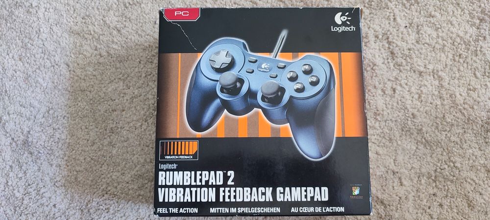 Gamepad Logitech Rumblepad 2  USB + Caixa + CD