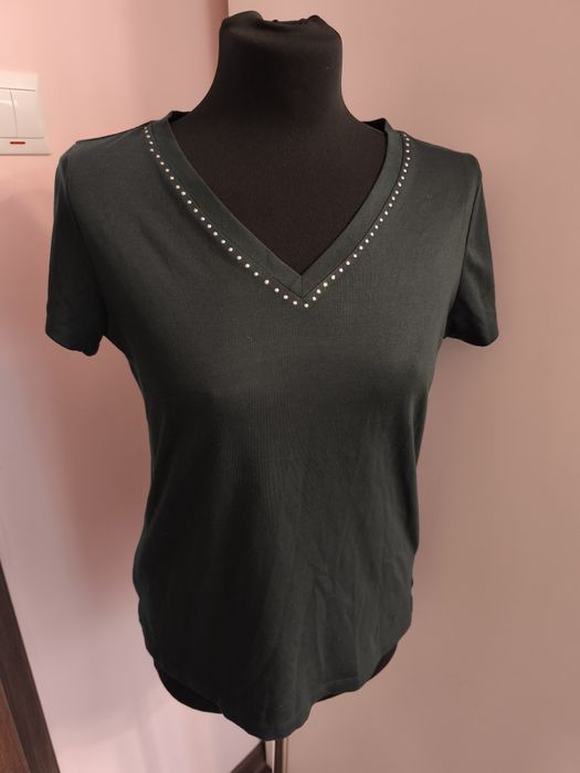 Bluzka z krótkim rękawem butelkowa zieleń