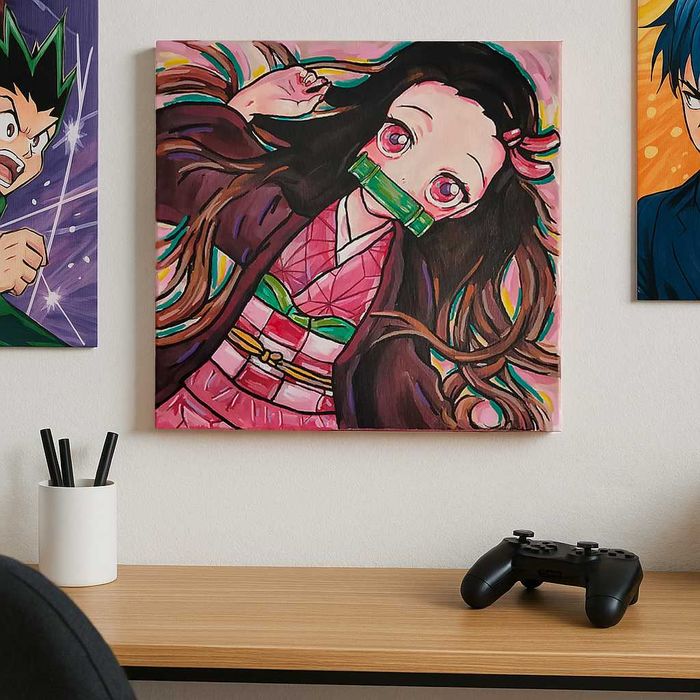 Nezuko Kimetsu no Yaiba Demon Slayer obraz anime 30x30cm