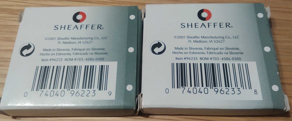 2 Packs de 6 Cartuxos para Canetas Sheafer de Tinta Permanente