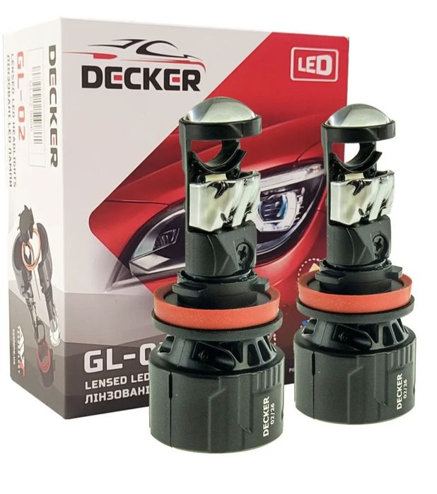 Лед міні лінзи Decker GL 02 H7 5000k 8000 Lm