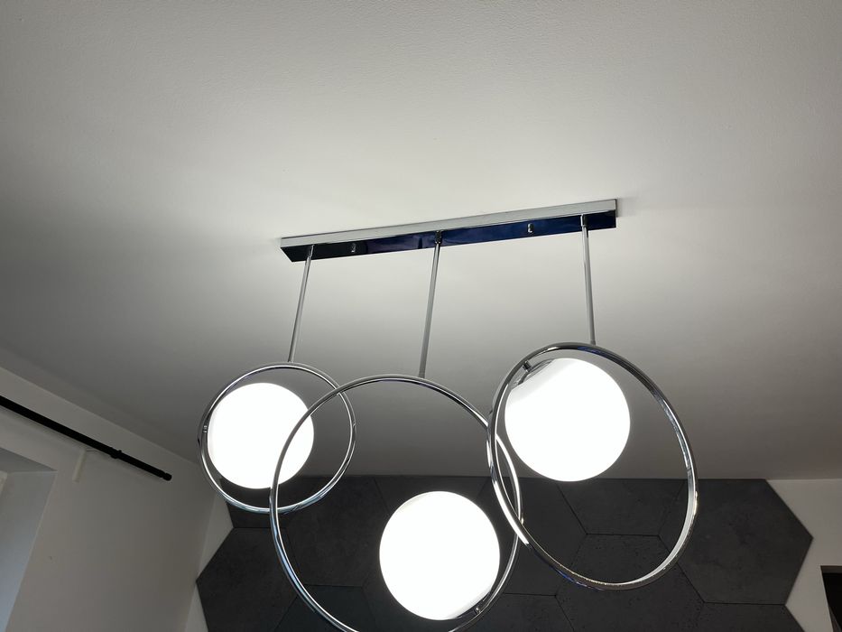 Mcodo Bella 3 – lampa sufitowa chrom, szkło, 3 kule, 70 cm