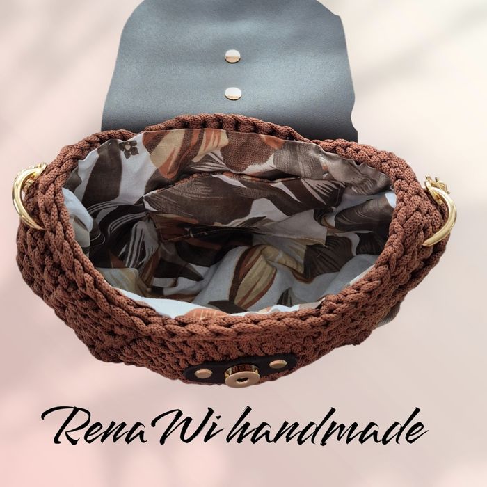 Brązowa torebka "oreo" handmade