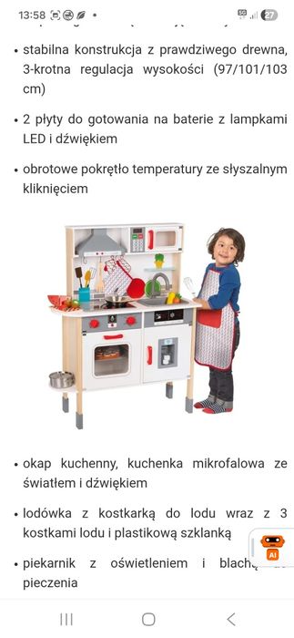 Kuchnia drewniana dla dzieci