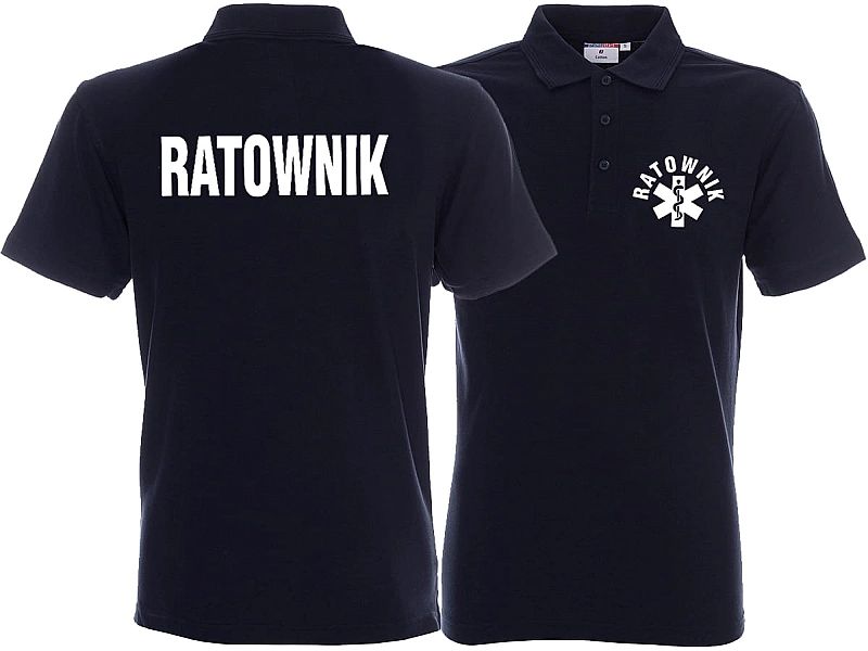 Koszulka Polo męska RATOWNIK granatowa (L)
