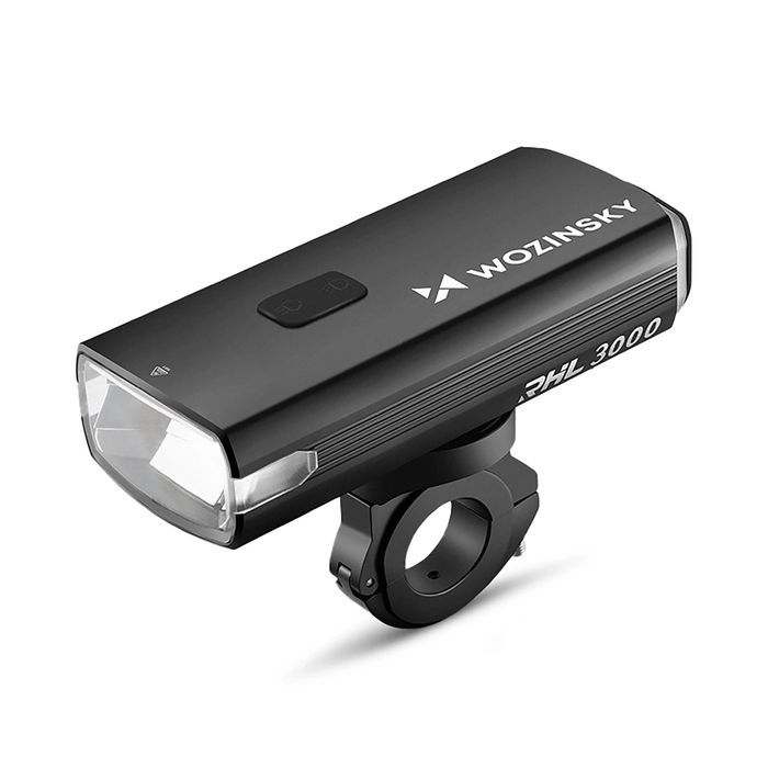 Lampka rowerowa przednia Wozinsky + kabel USB-C (3000 lm)  - czarna
