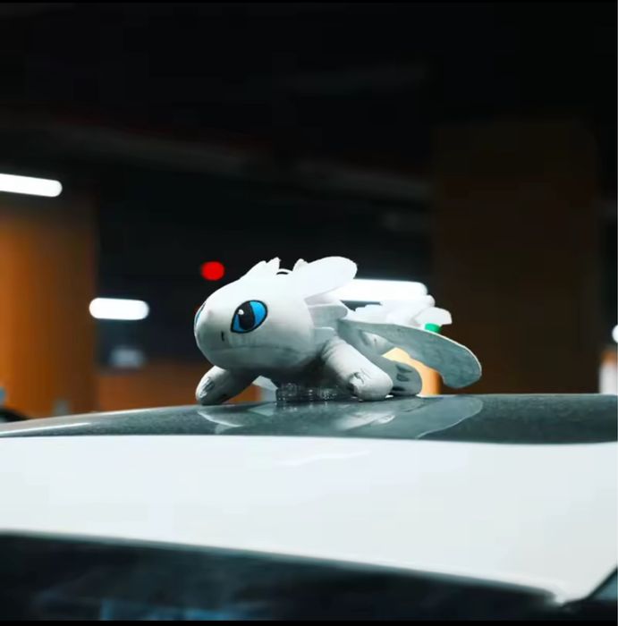 Мʼяка іграшка Дракон Беззубик 30см на авто з кріленням, Дракон іграшка