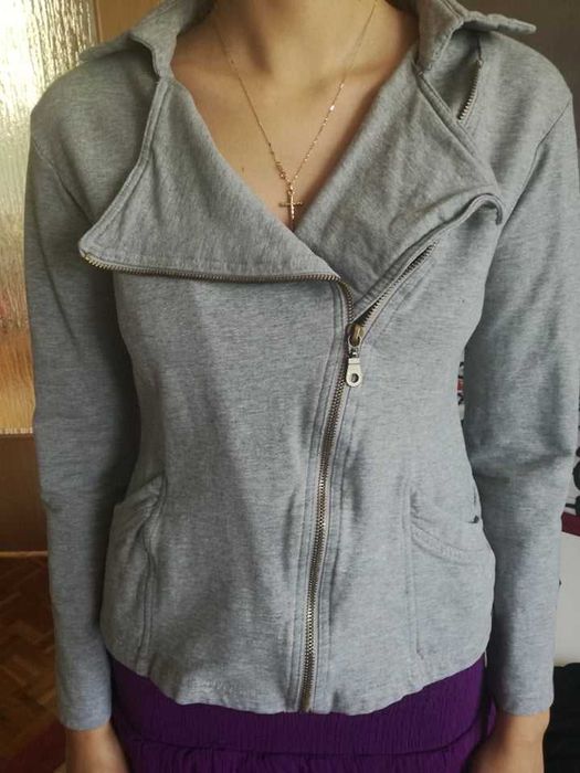 Szara bluza zapinana, M