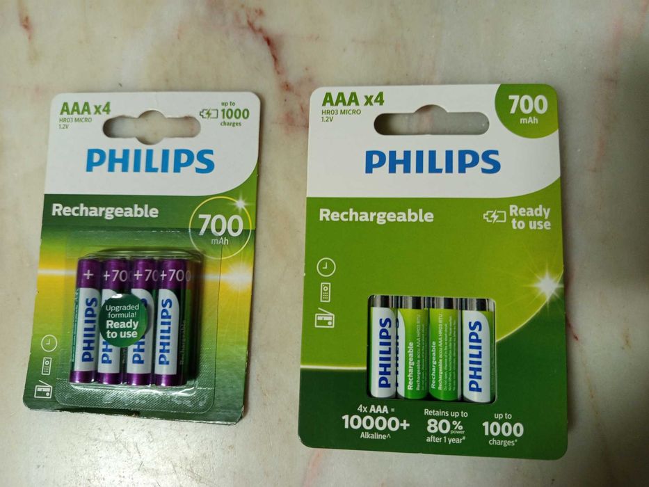 Pilhas Recarregaveis PHILIPS  Tipo AAA.