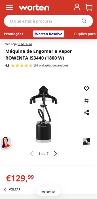 Máquina de Engomar a Vapor ROWENTA IS3440
