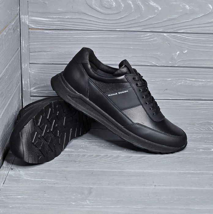 40-48рр!!! Кожаные мужские синие черные кроссовки TM Maus / Максус !
