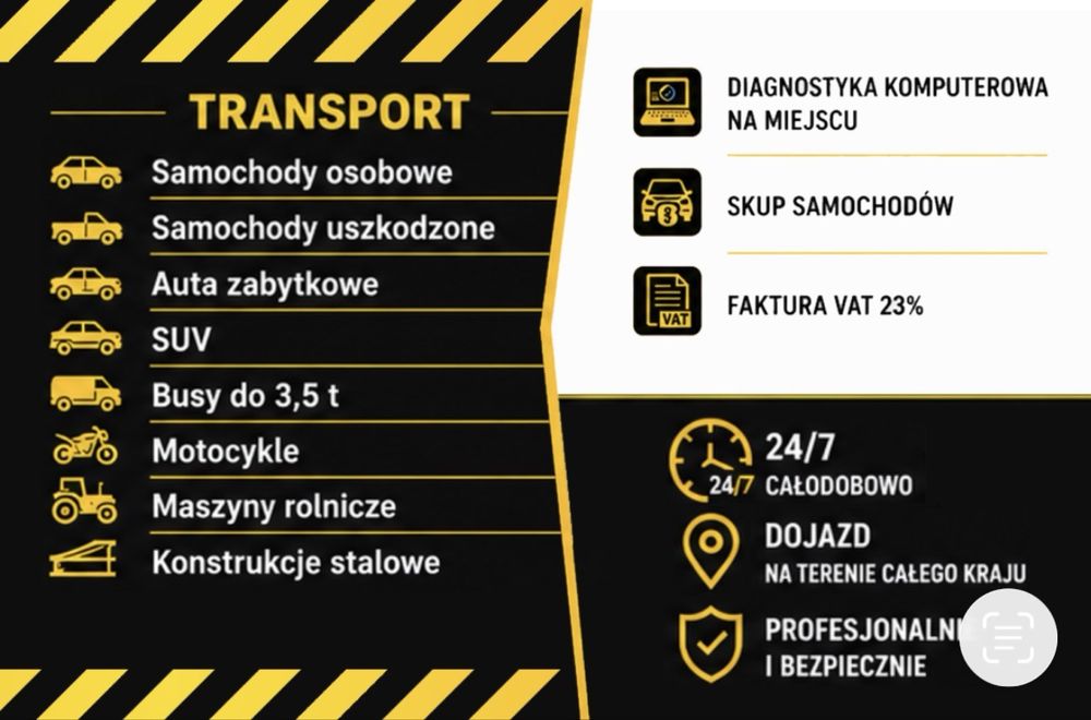 Pomoc drogowa 24h laweta  Prudnik Głuchołazy autolaweta kraj holowanie