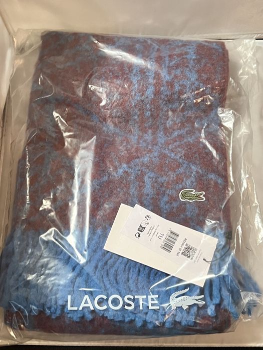Lacoste Écharpe em alpaca e lã - Azul e Vermelho