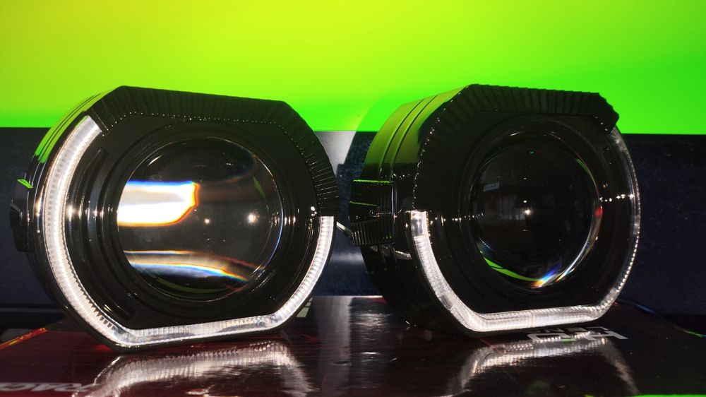 Bi led лінзи 3Дюймові з масками 6000к h4-h7 55-67Вт.