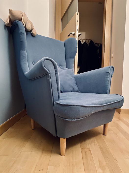 Fotel uszak niebieski