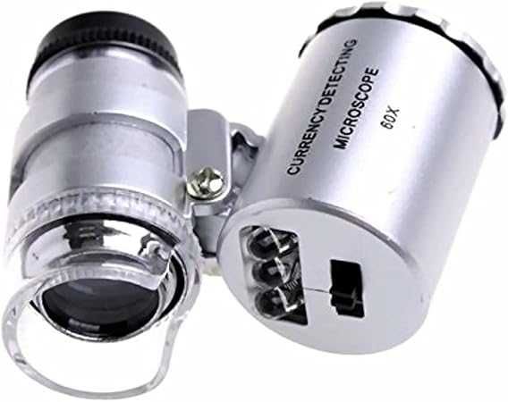 Mini lupa 60 x lupa ręczna biżuteria lampa LED