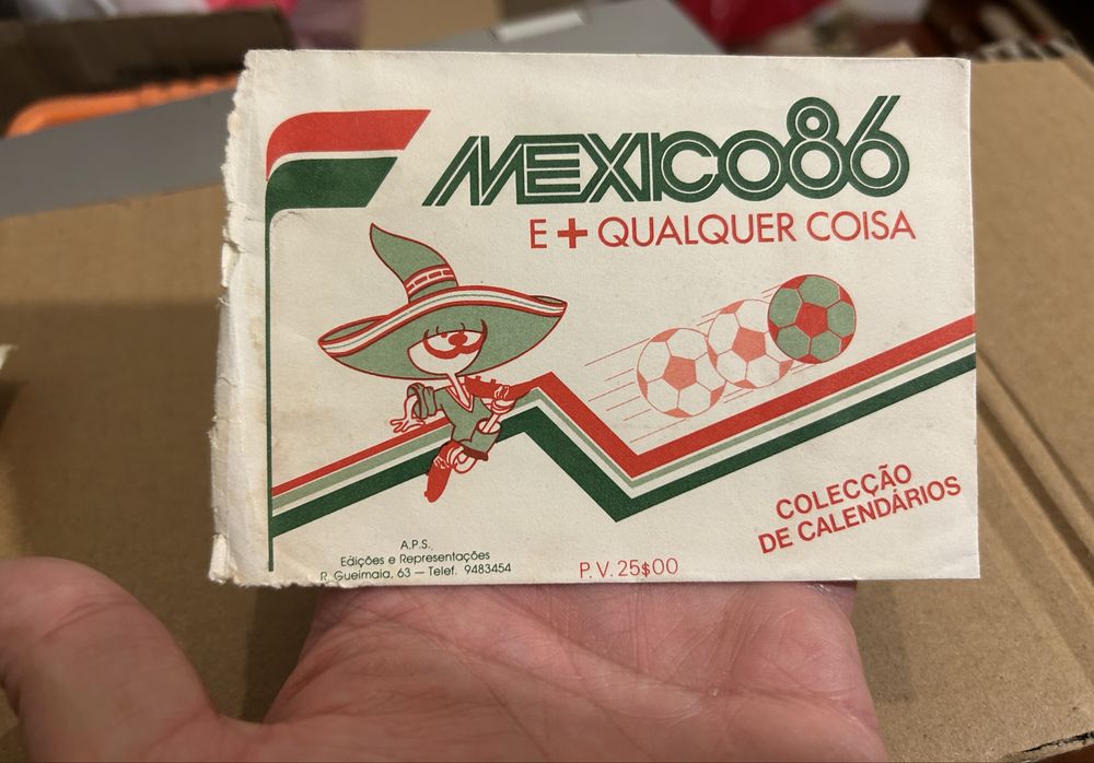 México 1986 carteiras vazias coleção de calendários