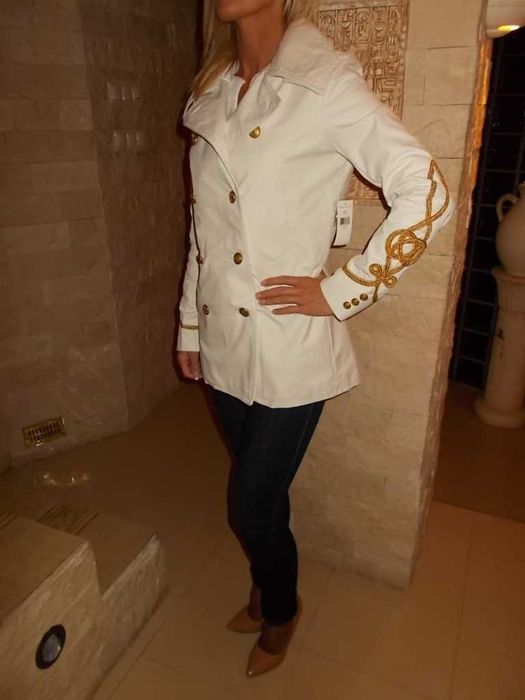 Ralph Lauren płaszcz damski kolor ecri  rozmiar S