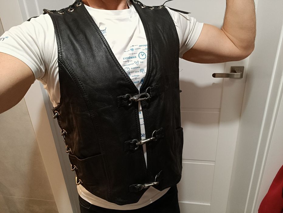 Kamizelka LEDMAR SKÓRZANA rozm M motocyklowa