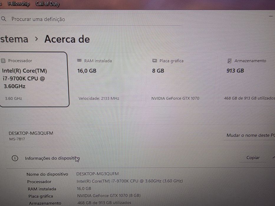 Pc Gaming / I7  ( venda ou troca por portatil )