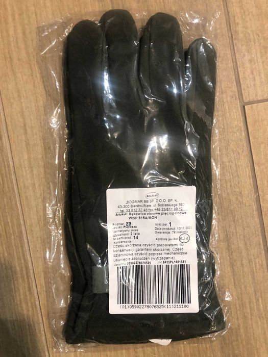 Rękawice rękawiczki wojskowe zimowe zielone wzór 615A rozmiar 23