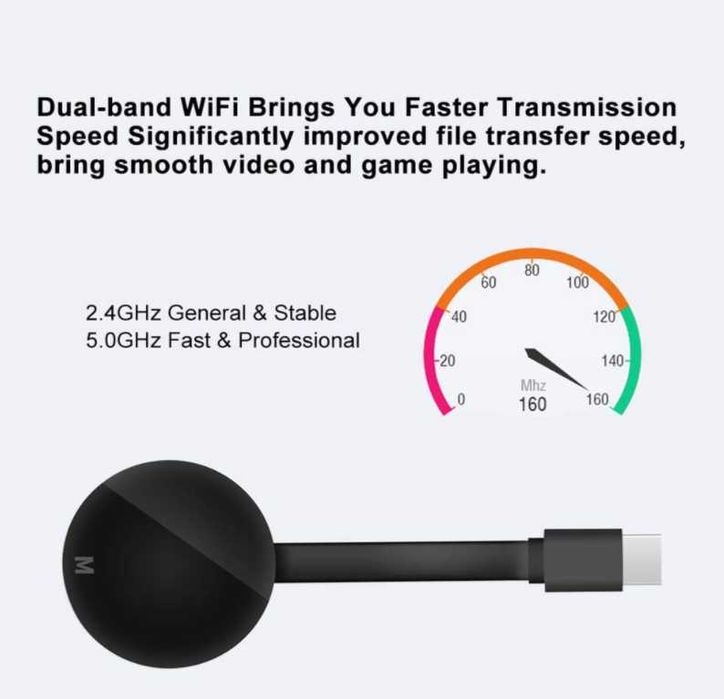 Mirascreen G7M bezprzewodowy adapter 2w1 2.4G Wi-Fi HDMI TV czarny