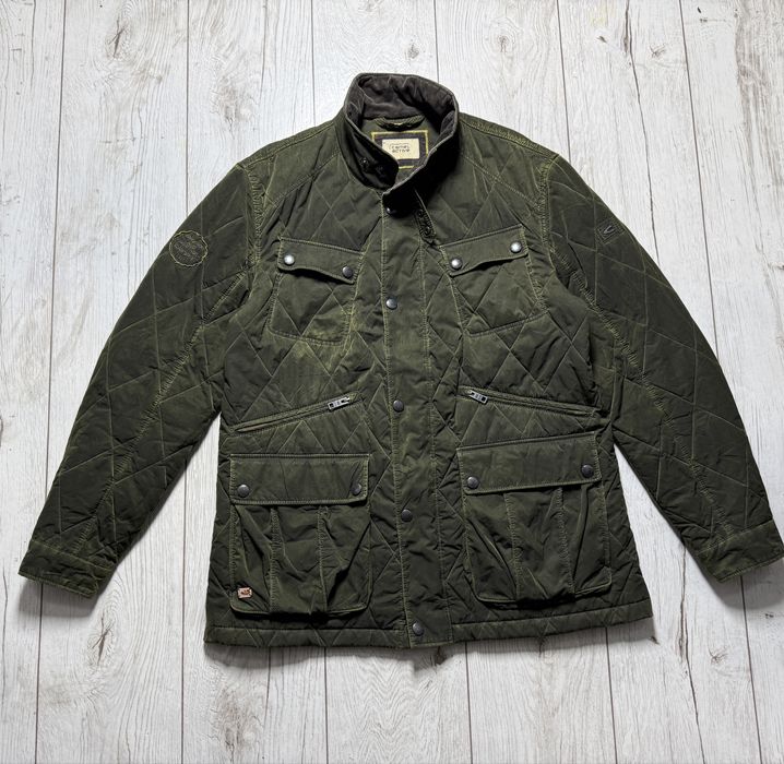 CAMEL ACTIVE  pikowana zielona męska kurtka r.XXL -styl militarny