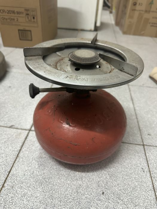 Mini fogão de campismo com bilha