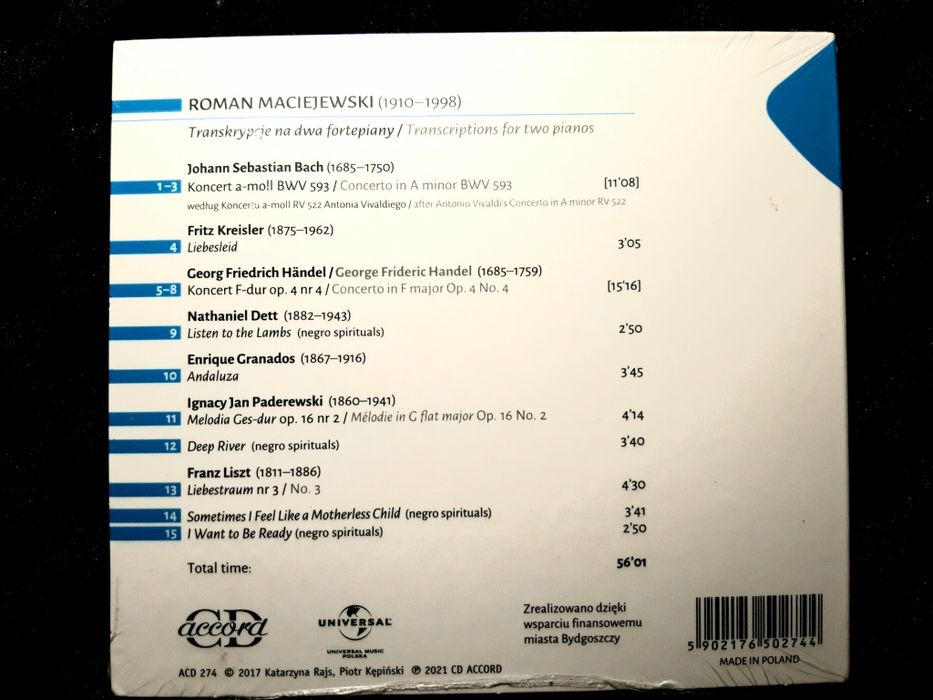 R. Maciejewski – Transcriptions For Two Pianos, Vol. 2 (CD 2017 FOLIA)