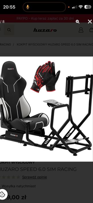 Kokpit wyścigowy HUZARO SPEED 6.0 SIM RACING