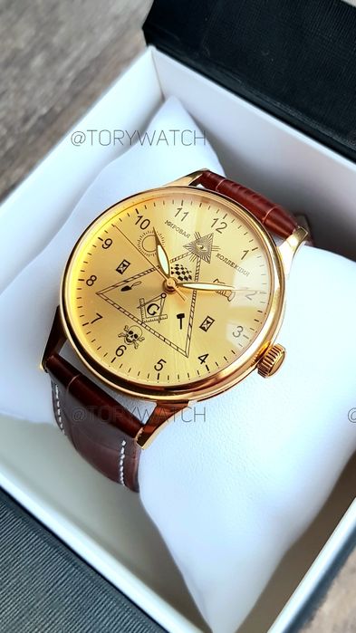 Годинник механічний Масони  Gold  Cal. Raketa 2609.HA 19 Rubin jewels