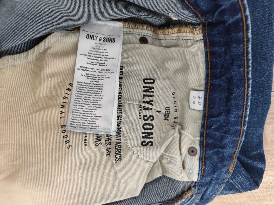 Only & Sons W31 L30 jeansy skinny rurki slim