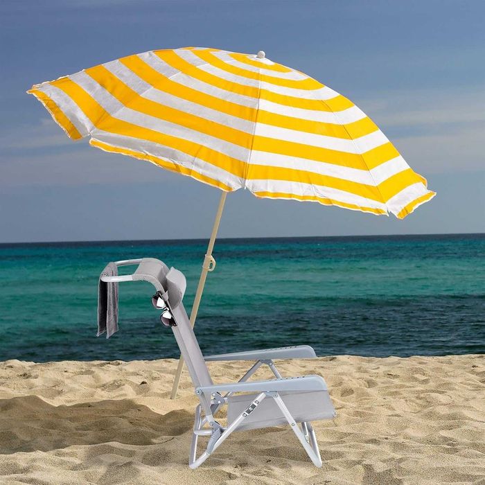 Relaxdays Leżak składany, poduszka pod kark