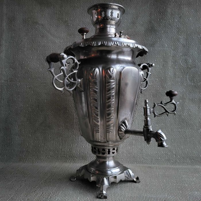 Самовар жаровой с Веницианскими ручками Патронный з-д на дровах редкий