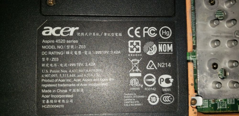 Acer aspire 4520 читайте опис