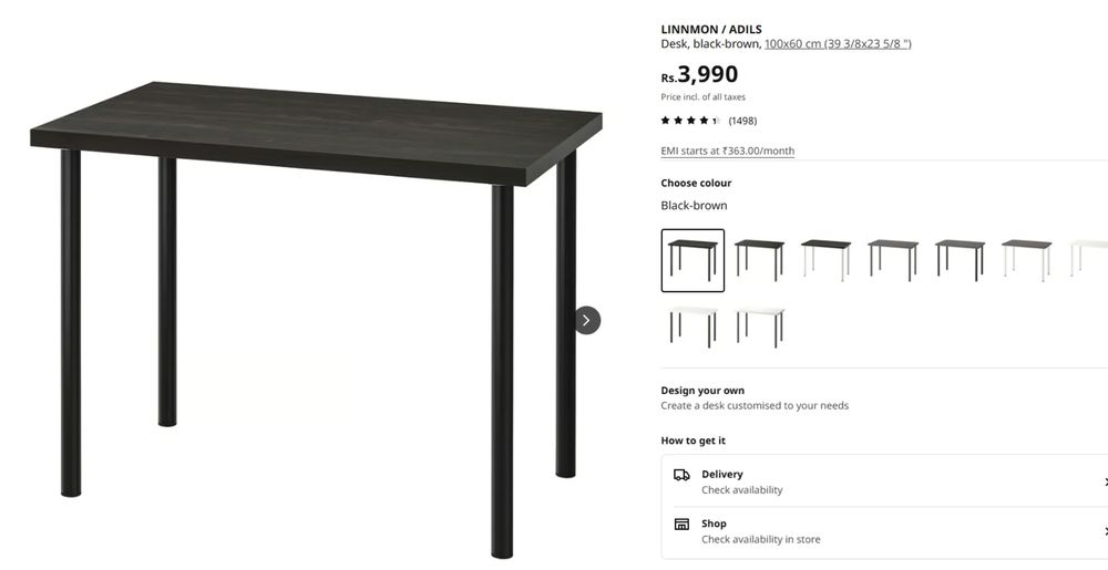 Vendo Mesa IKEA LINNMON / ADILS – Preta | Usada e Estimada