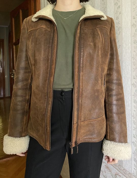 Кожаная дубленка с мехом